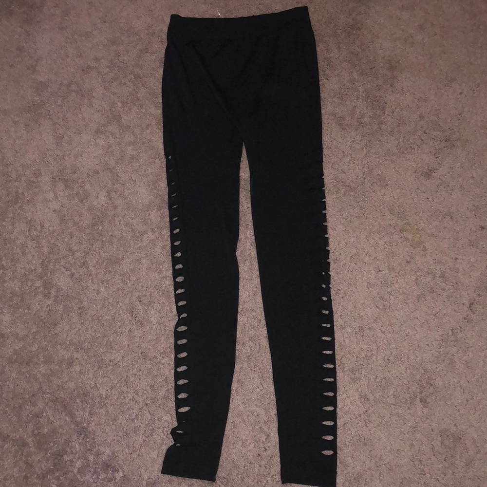 Black cut out work out leggings